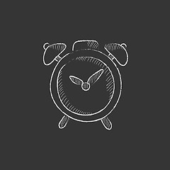 Image showing Alarm clock. Drawn in chalk icon.