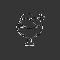 Image showing Cup of an ice cream. Drawn in chalk icon.