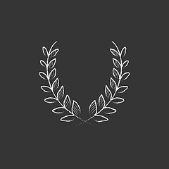 Image showing Laurel wreath. Drawn in chalk icon.