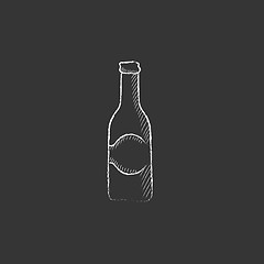 Image showing Glass bottle. Drawn in chalk icon.