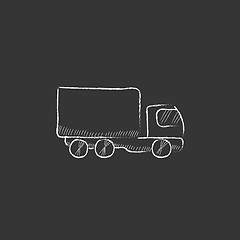 Image showing Delivery truck. Drawn in chalk icon.