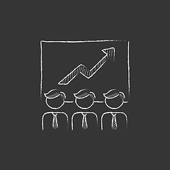 Image showing Business growth. Drawn in chalk icon.