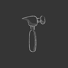 Image showing Hammer. Drawn in chalk icon.