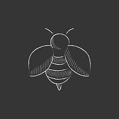 Image showing Bee. Drawn in chalk icon.