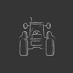 Image showing Tractor. Drawn in chalk icon.