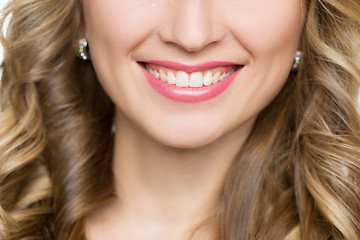 Image showing Beautiful woman with long blond curly hair.