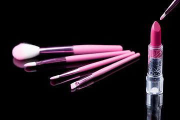 Image showing makeup and brushes cosmetic set 