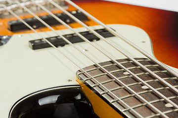 Image showing Electric bass guitar detail shots