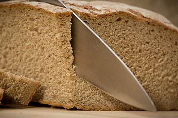 Image showing A slice of bread with butter 