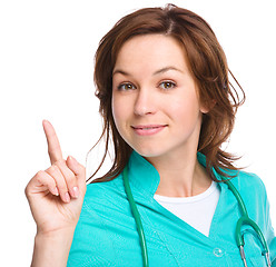 Image showing Portrait of a woman wearing doctor uniform