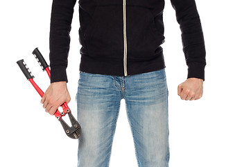 Image showing Robber with red bolt cutters