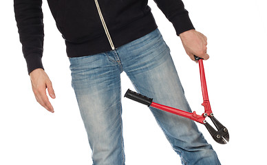 Image showing Robber with red bolt cutters