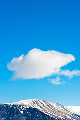 Image showing Sky over a mountain top