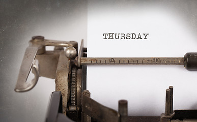 Image showing Thursday typography on a vintage typewriter