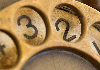 Image showing Close up of Vintage phone dial - 2