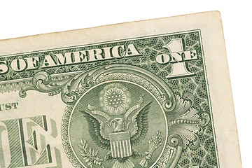 Image showing US one Dollar bill, close up, seal USA