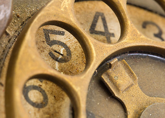 Image showing Close up of Vintage phone dial - 5