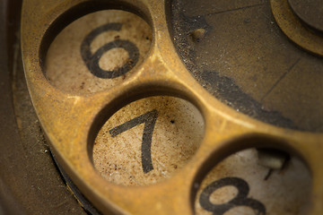 Image showing Close up of Vintage phone dial - 7