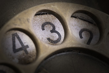 Image showing Close up of Vintage phone dial - 3