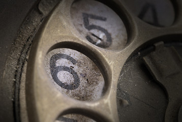 Image showing Close up of Vintage phone dial - 6