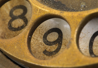 Image showing Close up of Vintage phone dial - 9