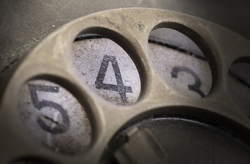 Image showing Close up of Vintage phone dial - 4