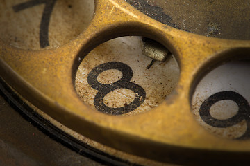 Image showing Close up of Vintage phone dial - 8