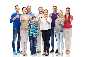 Image showing group of smiling people showing thumbs up