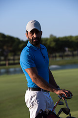 Image showing golfer  portrait at golf course