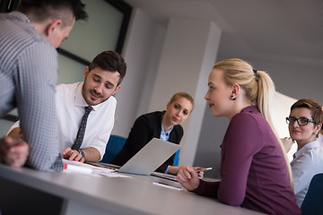 Image showing business people group on meeting at modern startup office