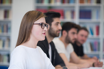 Image showing group of students study together in classroom