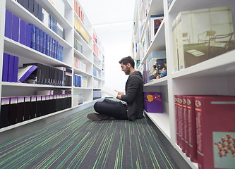 Image showing student study  in school library