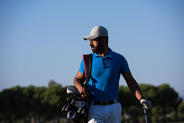 Image showing golfer  portrait at golf  course