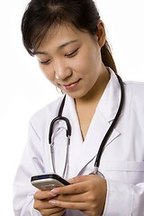 Image showing Female Doctor with Mobile Phone