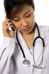 Image showing Female Doctor with Mobile Phone