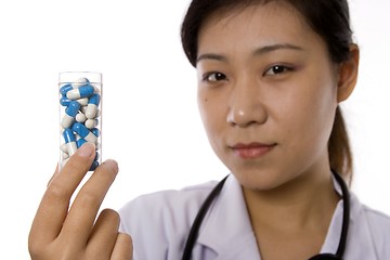 Image showing Female Doctor with Pill