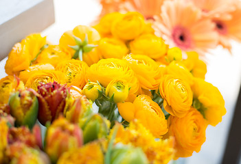 Image showing close up of beautiful ranunculus at flower shop