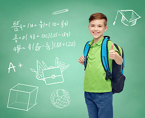 Image showing happy student boy with school bag