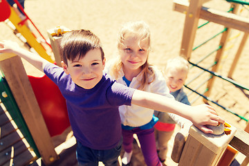 Image showing group of happy kids on children playground