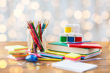 Image showing close up of stationery or school supplies on table