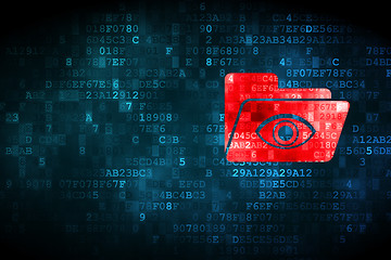 Image showing Business concept: Folder With Eye on digital background