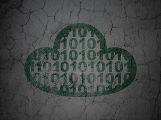 Image showing Cloud networking concept: Cloud With Code on grunge wall background