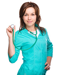 Image showing Portrait of a woman wearing doctor uniform