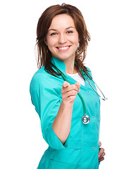 Image showing Portrait of a woman wearing doctor uniform