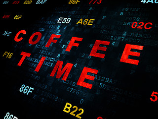 Image showing Timeline concept: Coffee Time on Digital background