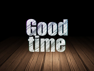 Image showing Timeline concept: Good Time in grunge dark room