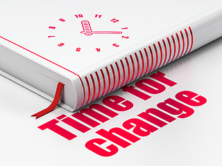 Image showing Time concept: book Clock, Time for Change on white background
