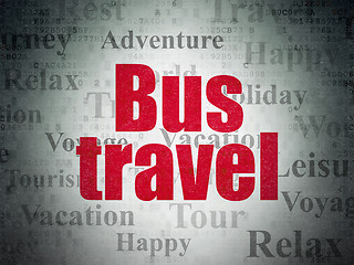 Image showing Tourism concept: Bus Travel on Digital Data Paper background