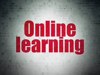 Image showing Learning concept: Online Learning on Digital Data Paper background