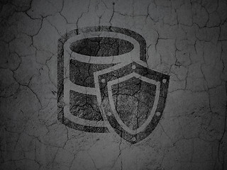 Image showing Programming concept: Database With Shield on grunge wall background